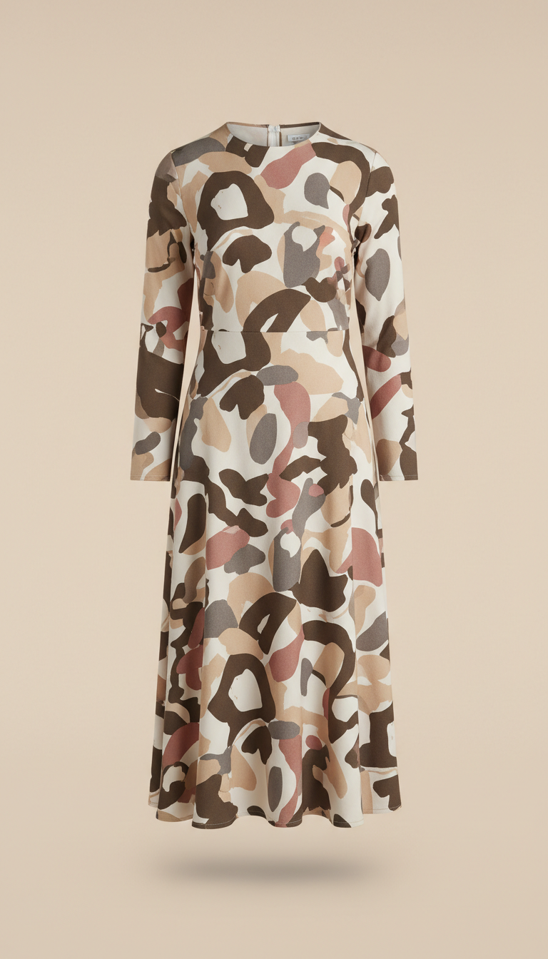 Vestido midi estampa marcante