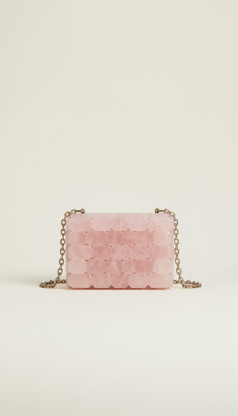 Mini bolsa transversal quartzo rosa